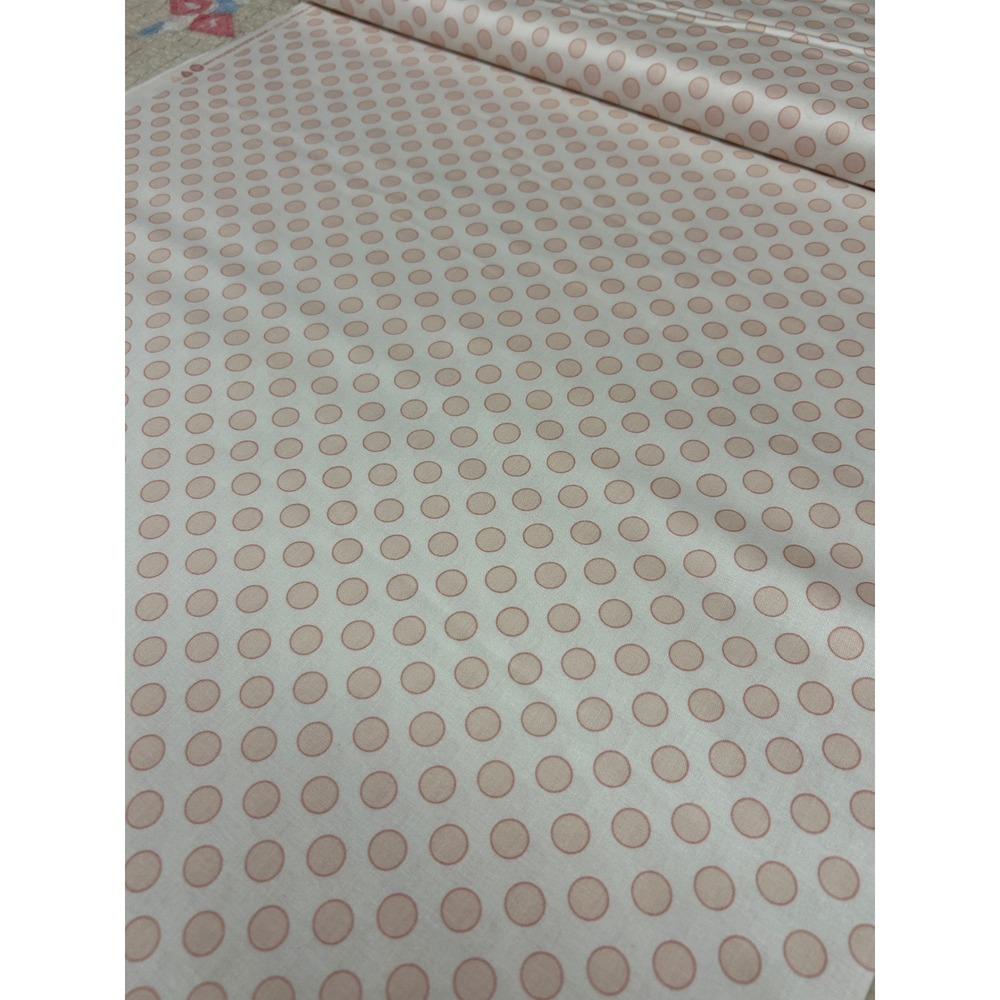 Cloud Nine Laundry Basket Quilt Pink Polka Dot Cotton Fabric White Background